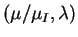 $(\mu/\mu_I, \lambda)$
